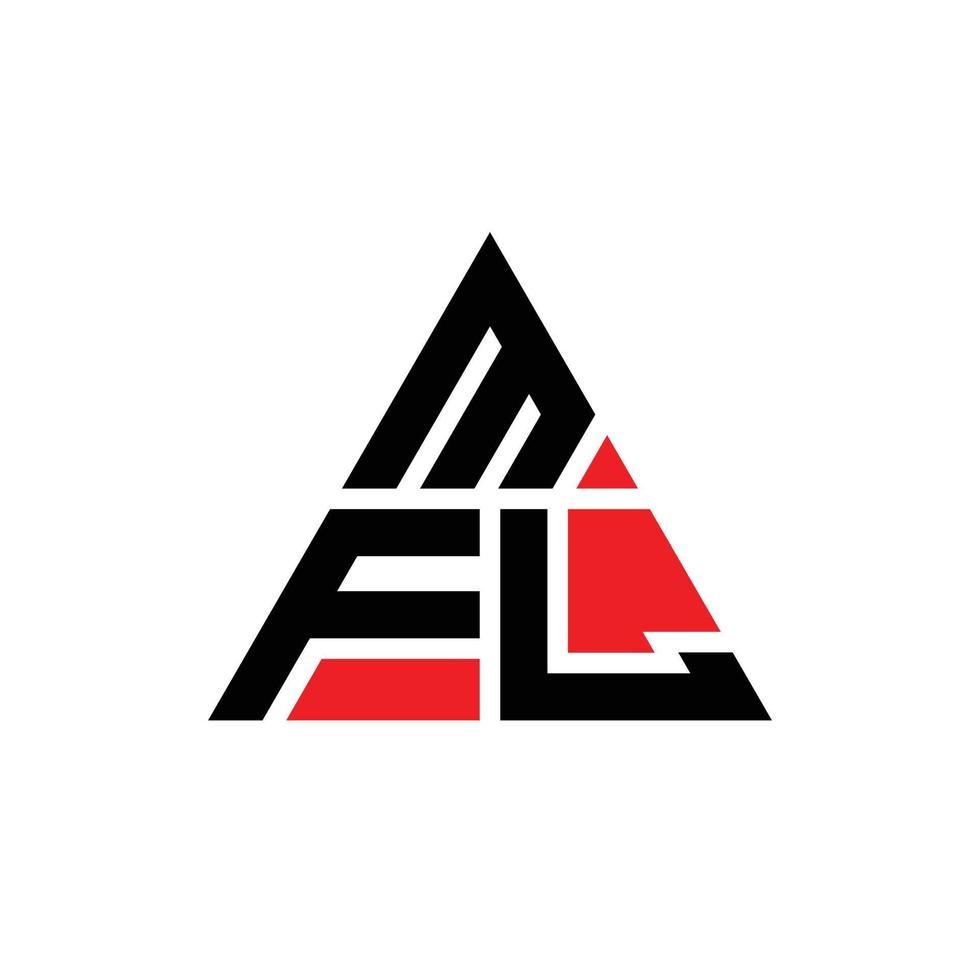 mfl triangolo logo lettera design con forma triangolare. Monogramma di design del logo del triangolo mfl. modello di logo vettoriale triangolo mfl con colore rosso. logo triangolare mfl logo semplice, elegante e lussuoso.