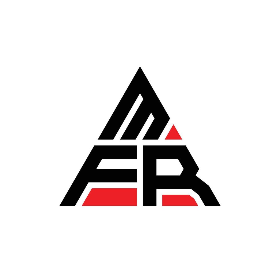 mfr triangolo logo lettera design con forma triangolare. monogramma di design del logo del triangolo mfr. modello di logo vettoriale triangolo mfr con colore rosso. logo triangolare mfr logo semplice, elegante e lussuoso.