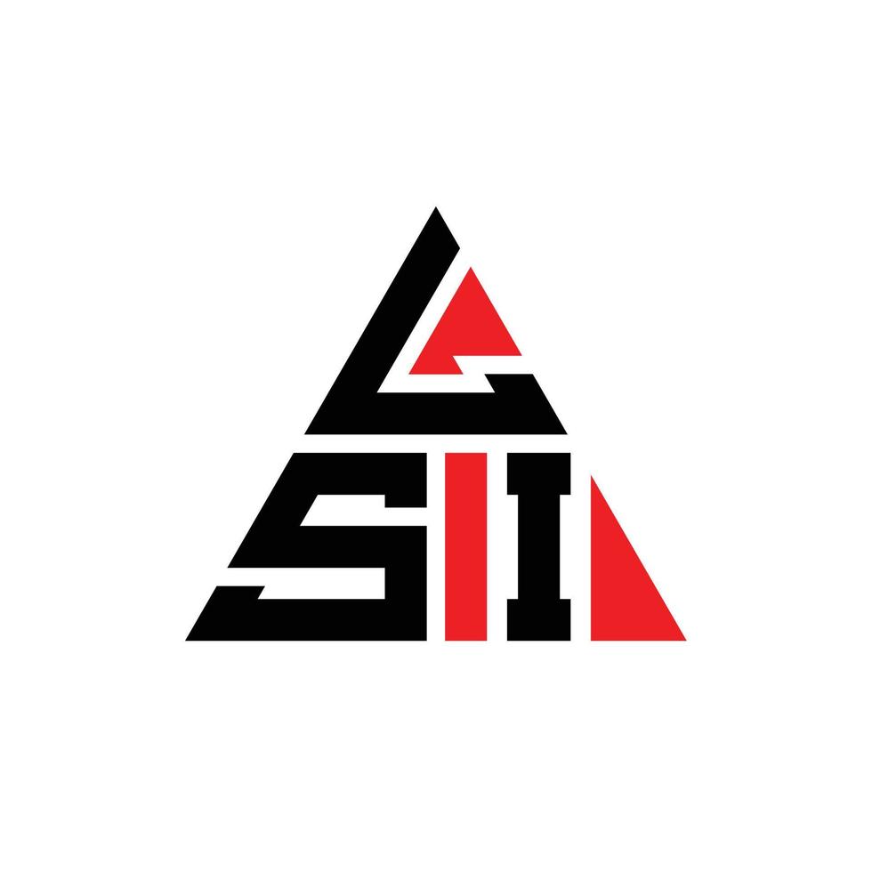 logo della lettera triangolare lsi con forma triangolare. lsi triangolo logo design monogramma. modello di logo vettoriale triangolo lsi con colore rosso. lsi logo triangolare logo semplice, elegante e lussuoso.