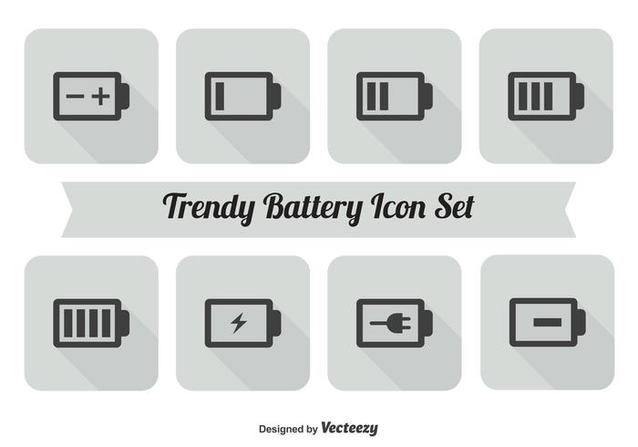 Batteria Icon Set vettore