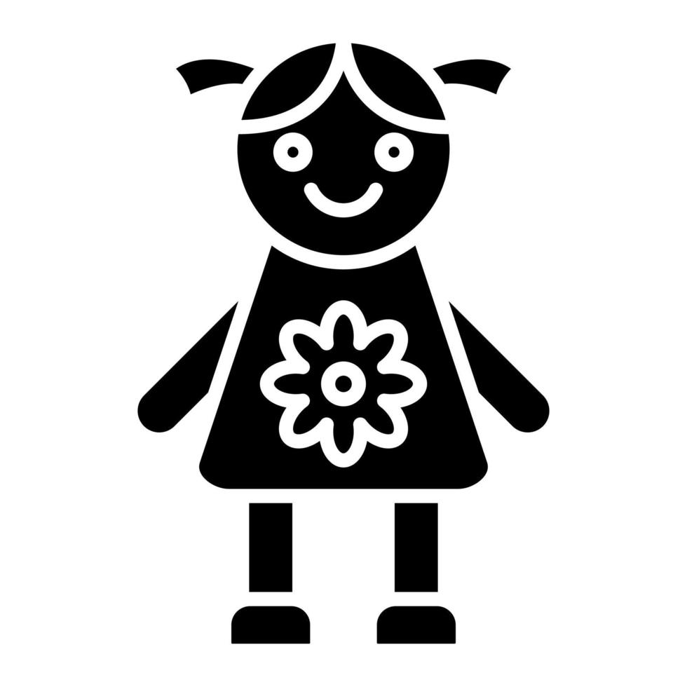 icona del glifo della bambola vettore