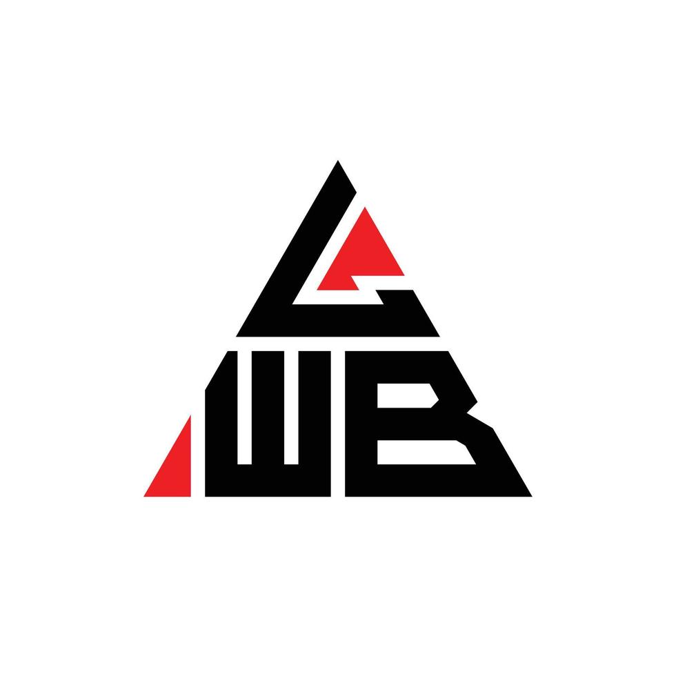 logo della lettera triangolare lwb con forma triangolare. lwb triangolo logo design monogramma. modello di logo vettoriale triangolo lwb con colore rosso. logo triangolare lwb logo semplice, elegante e lussuoso.