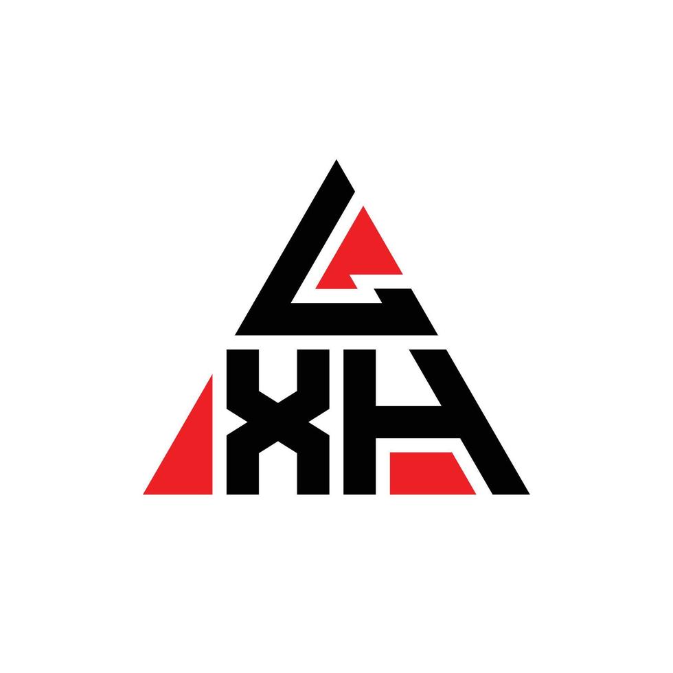 logo lettera triangolare lxh con forma triangolare. lxh triangolo logo design monogramma. modello di logo vettoriale triangolo lxh con colore rosso. logo triangolare lxh logo semplice, elegante e lussuoso.