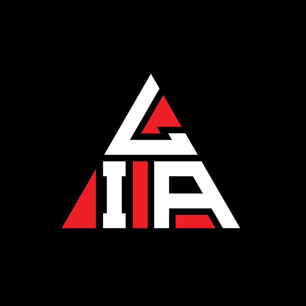 lia triangolo logo design lettera con forma triangolare. lia triangolo logo design monogramma. modello di logo vettoriale triangolo lia con colore rosso. lia logo triangolare logo semplice, elegante e lussuoso.