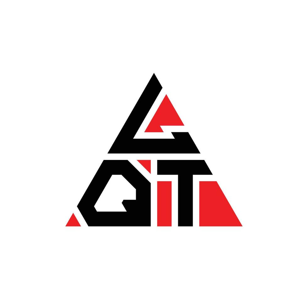 design del logo della lettera triangolare lqt con forma triangolare. lqt triangolo logo design monogramma. modello di logo vettoriale triangolo lqt con colore rosso. logo triangolare lqt logo semplice, elegante e lussuoso.