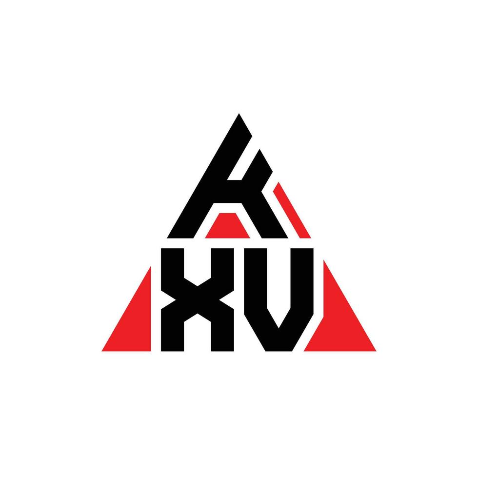logo lettera triangolare kxv con forma triangolare. monogramma di design del logo del triangolo kxv. modello di logo vettoriale triangolo kxv con colore rosso. logo triangolare kxv logo semplice, elegante e lussuoso.