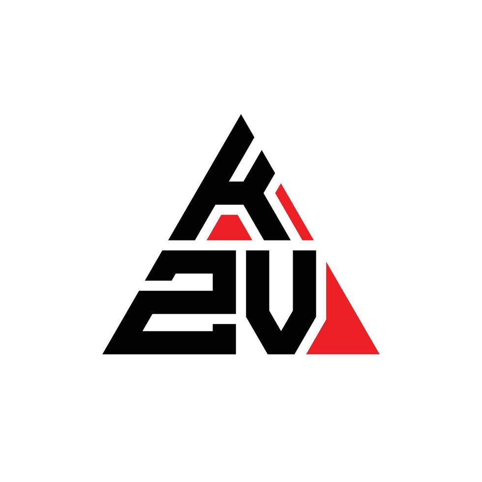 logo lettera triangolo kzv con forma triangolare. monogramma di design del logo del triangolo kzv. modello di logo vettoriale triangolo kzv con colore rosso. logo triangolare kzv logo semplice, elegante e lussuoso.