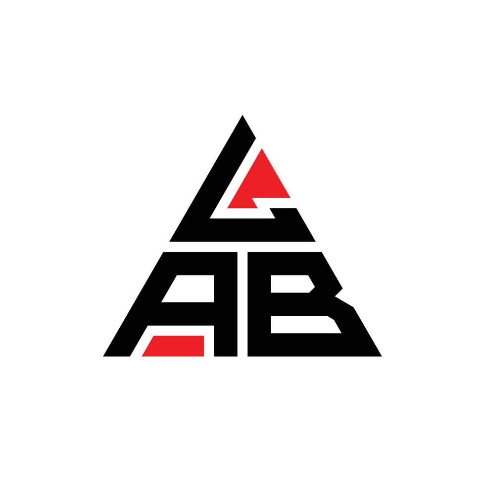 design del logo della lettera del triangolo del laboratorio con forma triangolare. monogramma di progettazione del logo del triangolo del laboratorio. modello di logo vettoriale triangolo laboratorio con colore rosso. logo triangolare lab logo semplice, elegante e lussuoso.