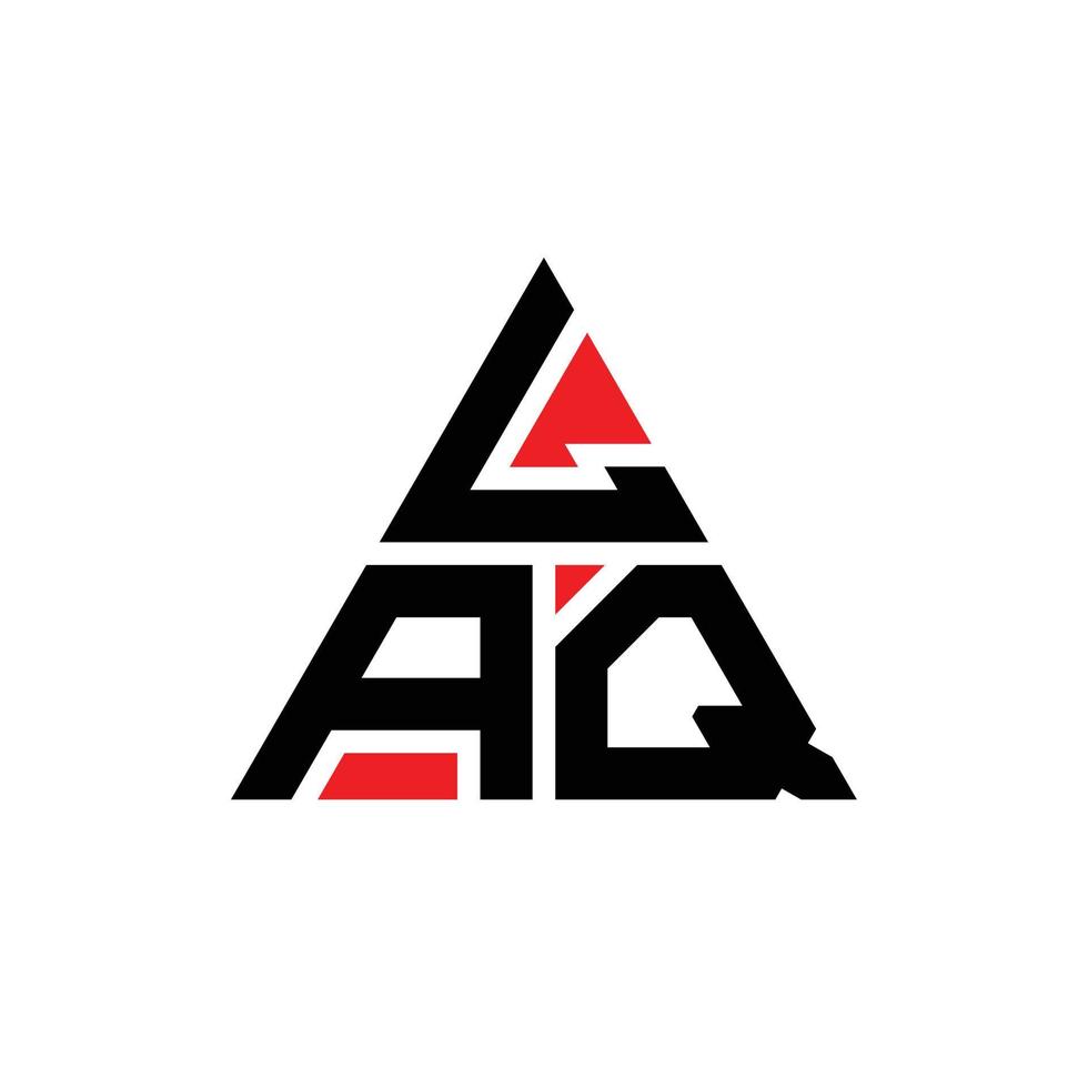 design del logo della lettera triangolo laq con forma triangolare. monogramma laq triangolo logo design. modello di logo vettoriale triangolo laq con colore rosso. logo triangolare laq logo semplice, elegante e lussuoso.