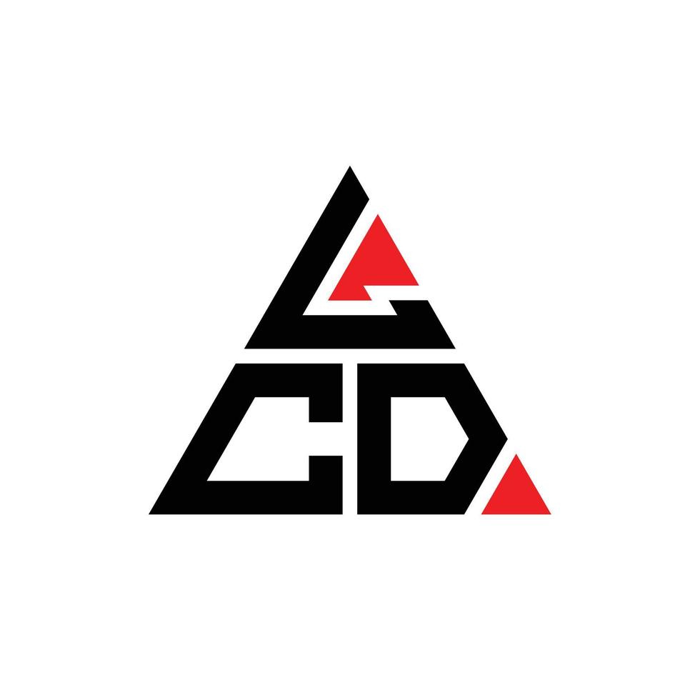design del logo della lettera triangolo lcd con forma triangolare. monogramma di design con logo triangolo lcd. modello di logo vettoriale triangolo lcd con colore rosso. logo triangolare lcd logo semplice, elegante e lussuoso.