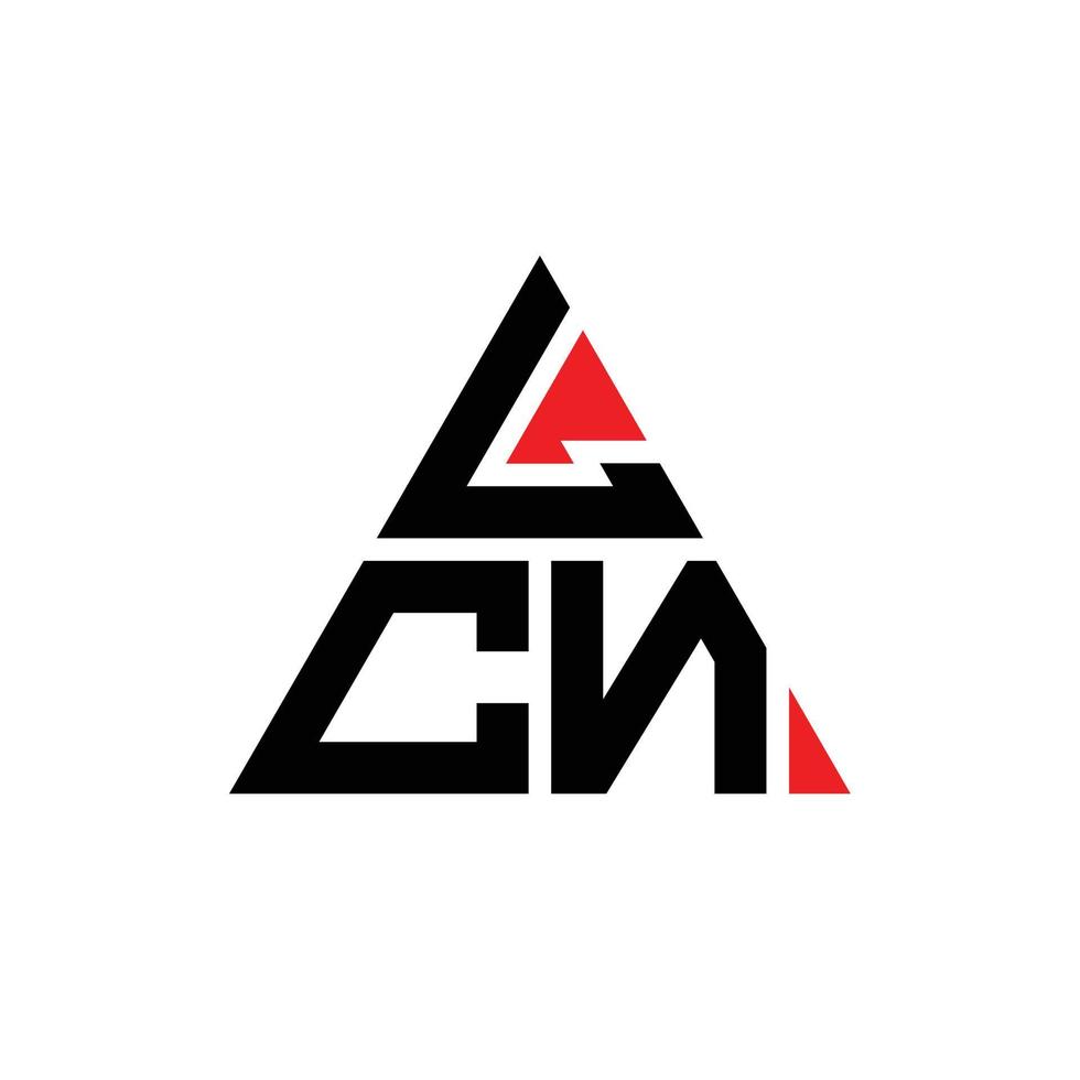 design del logo della lettera triangolare lcn con forma triangolare. Monogramma di design con logo triangolo lcn. modello di logo vettoriale triangolo lcn con colore rosso. logo triangolare lcn logo semplice, elegante e lussuoso.