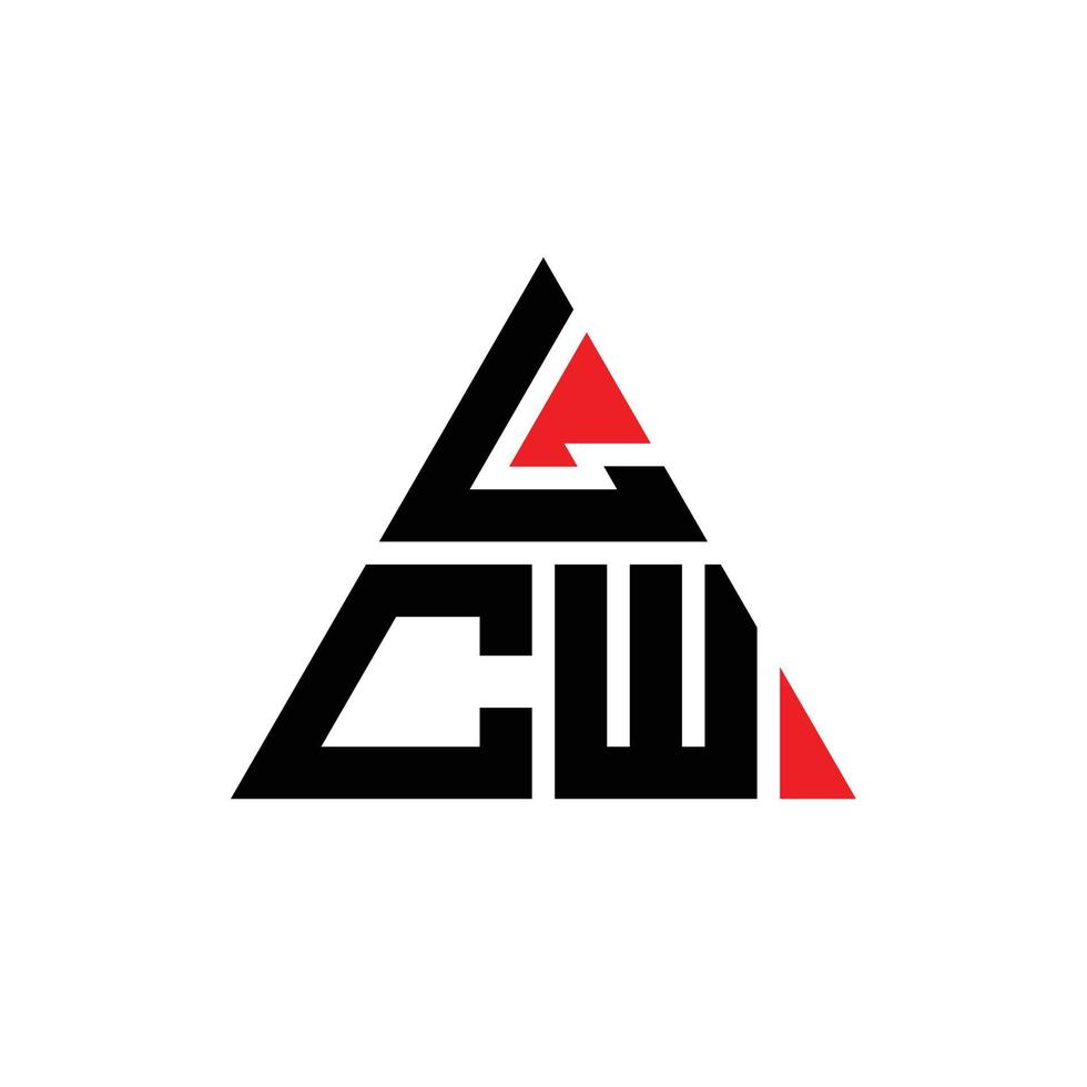 design del logo della lettera del triangolo lcw con forma triangolare. monogramma di design con logo triangolo lcw. modello di logo vettoriale triangolo lcw con colore rosso. logo triangolare lcw logo semplice, elegante e lussuoso.