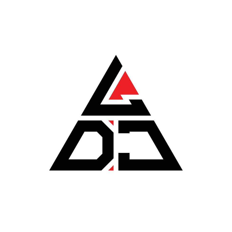 ldj triangolo lettera logo design con forma triangolare. ldj triangolo logo design monogramma. modello di logo vettoriale triangolo ldj con colore rosso. ldj logo triangolare logo semplice, elegante e lussuoso.