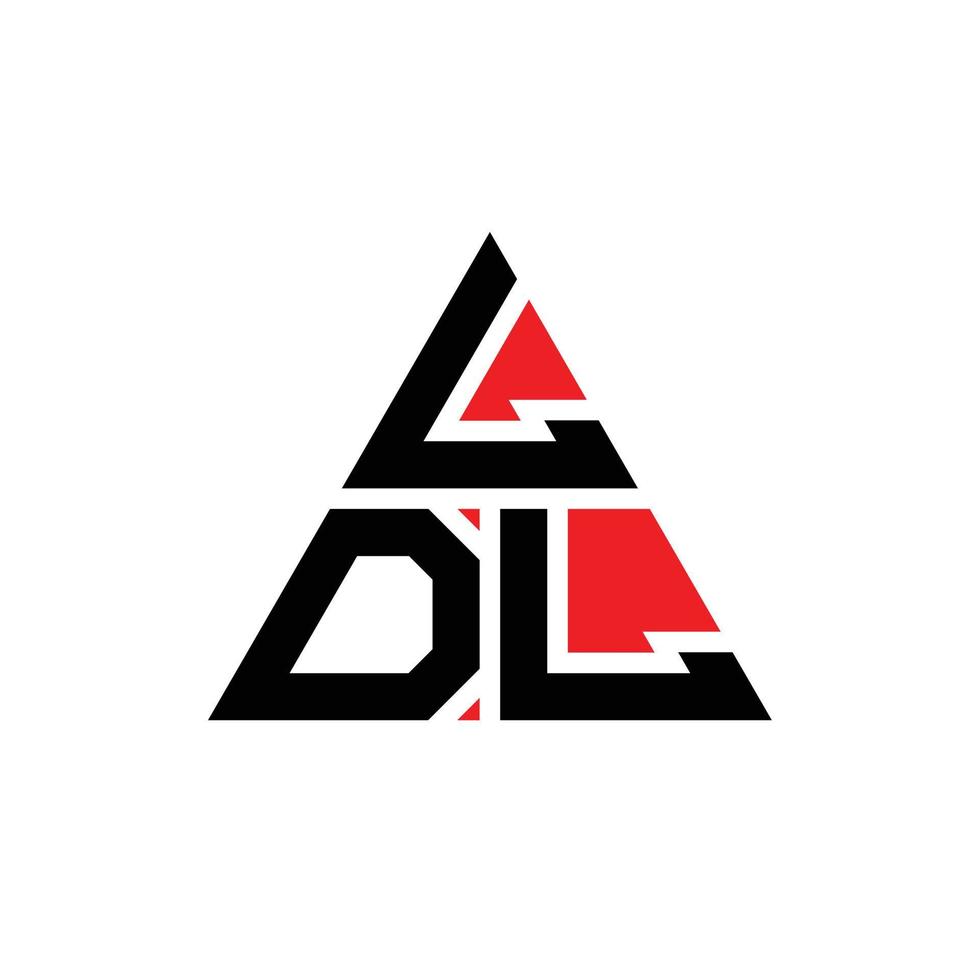 logo della lettera triangolo ldl con forma triangolare. ldl triangolo logo design monogramma. modello di logo vettoriale triangolo ldl con colore rosso. ldl logo triangolare logo semplice, elegante e lussuoso.