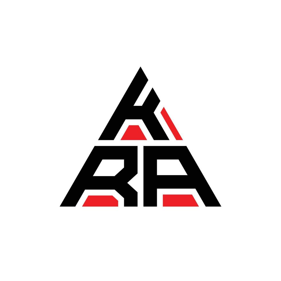 design del logo della lettera del triangolo kra con forma triangolare. Monogramma di design del logo del triangolo kra. modello di logo vettoriale triangolo kra con colore rosso. logo triangolare kra logo semplice, elegante e lussuoso.