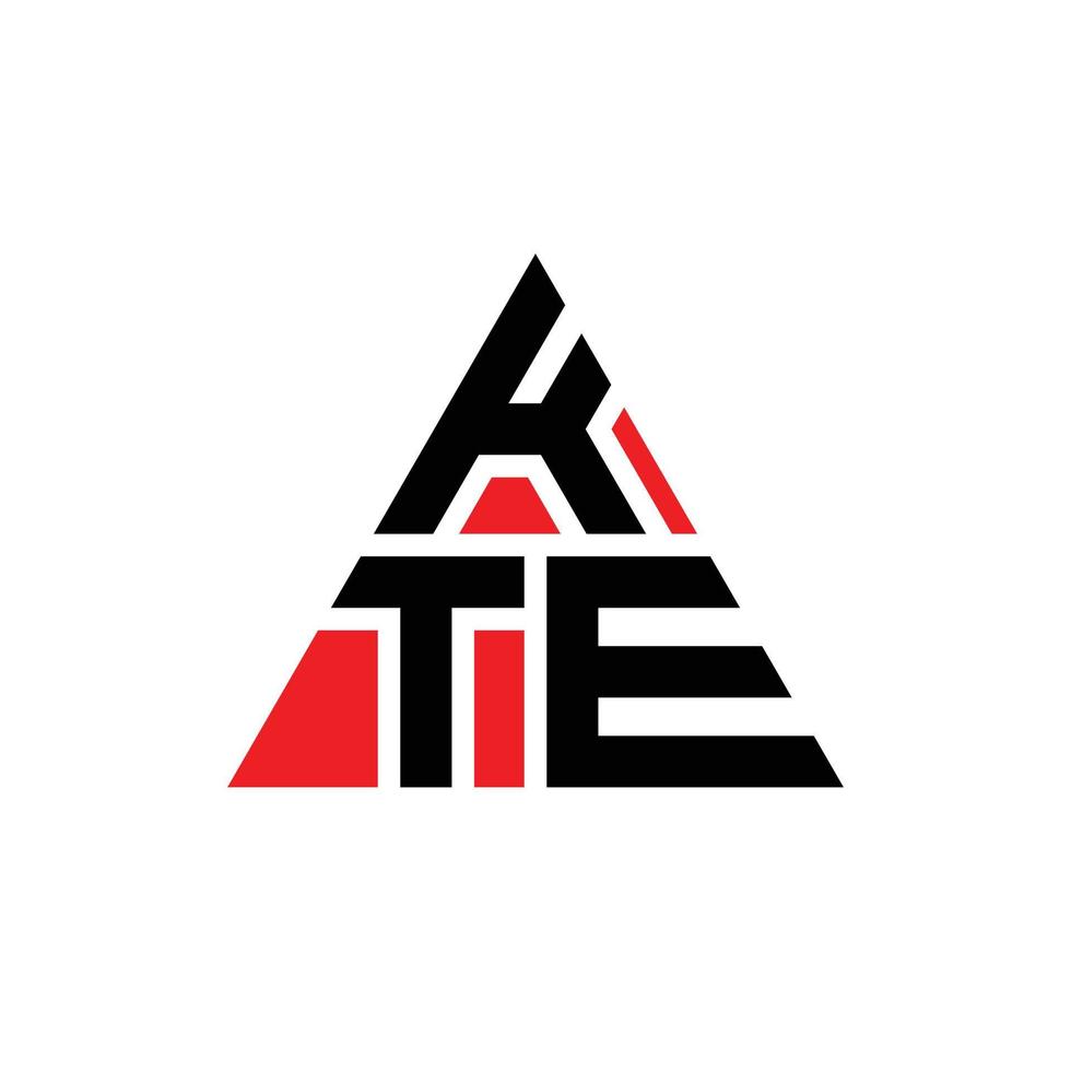 design del logo della lettera triangolare kte con forma triangolare. monogramma di design del logo del triangolo kte. modello di logo vettoriale triangolo kte con colore rosso. logo triangolare kte logo semplice, elegante e lussuoso.