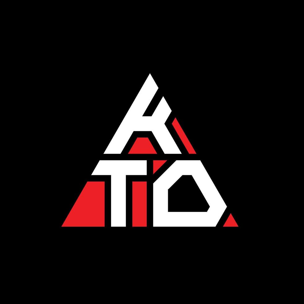 logo della lettera del triangolo kto con forma triangolare. monogramma di design del logo del triangolo kto. modello di logo vettoriale triangolo kto con colore rosso. logo triangolare kto logo semplice, elegante e lussuoso.