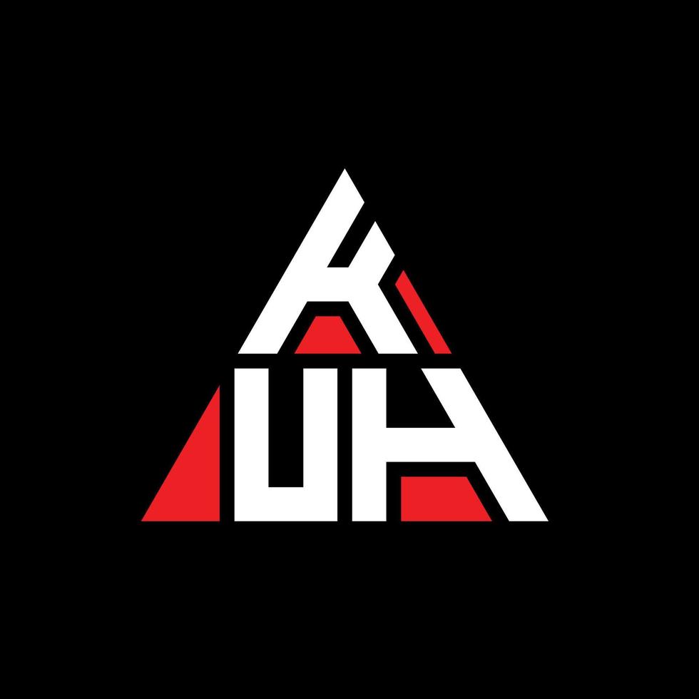 design del logo della lettera triangolare kuh con forma triangolare. kuh triangolo logo design monogramma. modello di logo vettoriale triangolo kuh con colore rosso. logo triangolare kuh logo semplice, elegante e lussuoso.