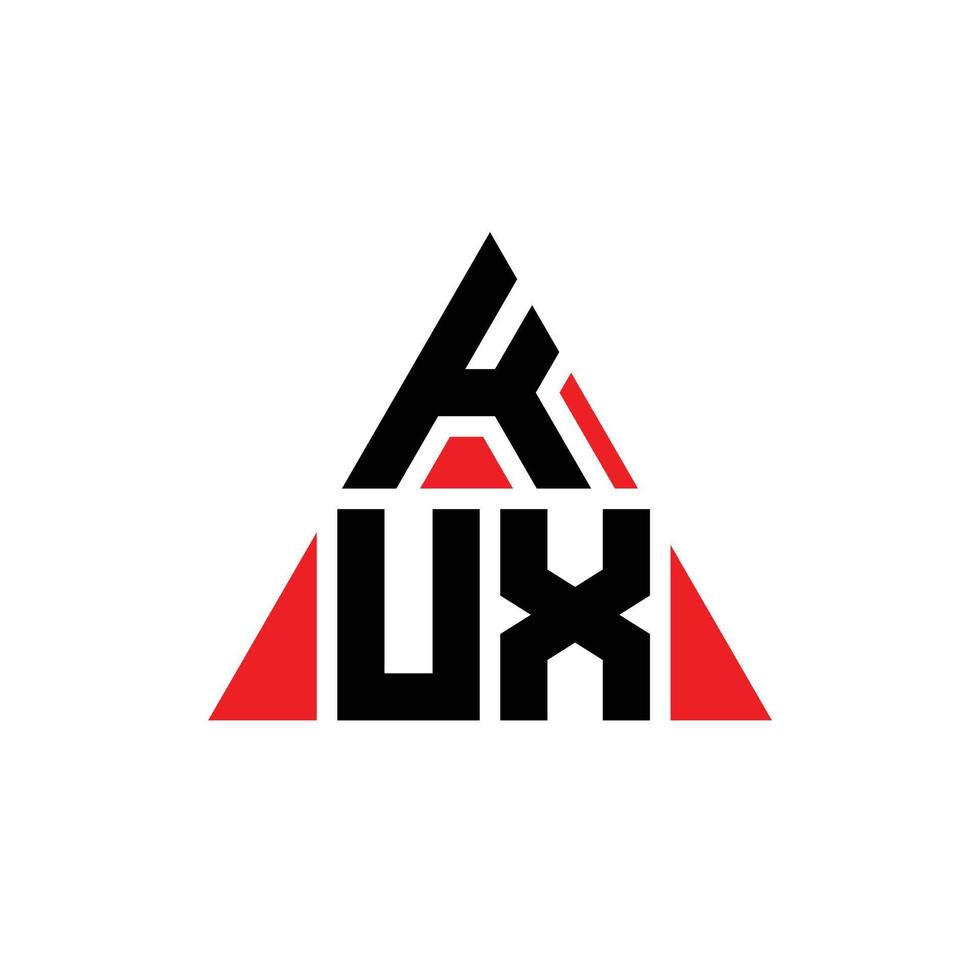 design del logo della lettera del triangolo kux con forma triangolare. kux triangolo logo design monogramma. modello di logo vettoriale triangolo kux con colore rosso. logo triangolare kux logo semplice, elegante e lussuoso.