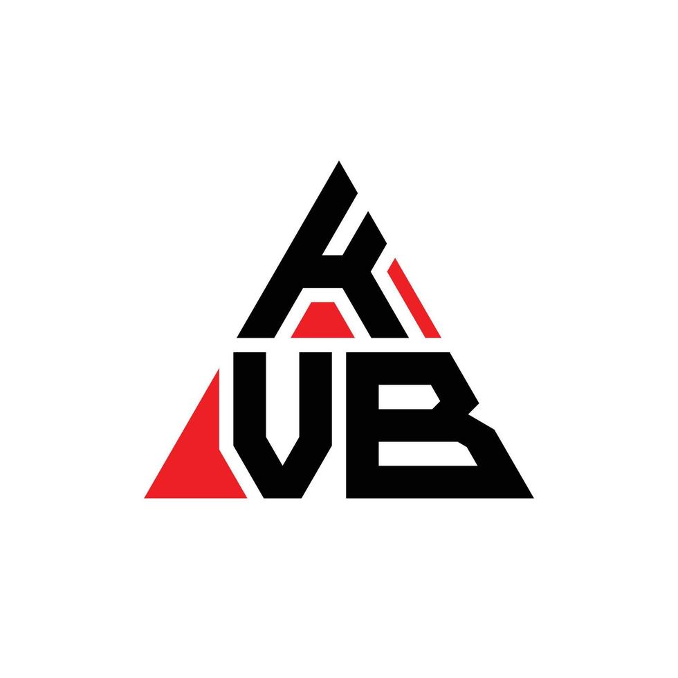 design del logo della lettera del triangolo kvb con forma triangolare. monogramma di design del logo del triangolo kvb. modello di logo vettoriale triangolo kvb con colore rosso. logo triangolare kvb logo semplice, elegante e lussuoso.