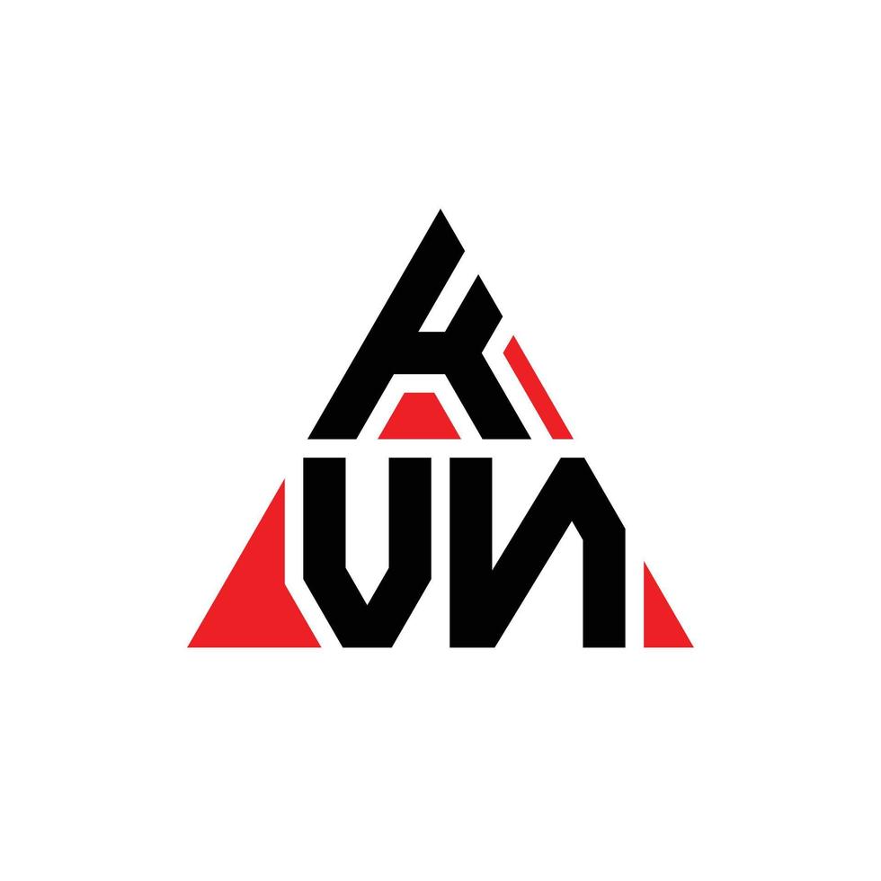 design del logo della lettera del triangolo kvn con forma triangolare. monogramma di design del logo del triangolo kvn. modello di logo vettoriale triangolo kvn con colore rosso. logo triangolare kvn logo semplice, elegante e lussuoso.