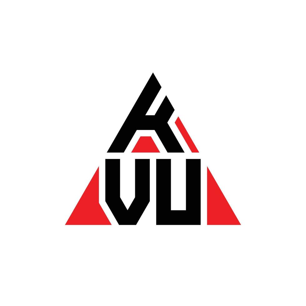 design del logo della lettera del triangolo kvu con forma triangolare. monogramma di design del logo del triangolo kvu. modello di logo vettoriale triangolo kvu con colore rosso. logo triangolare kvu logo semplice, elegante e lussuoso.