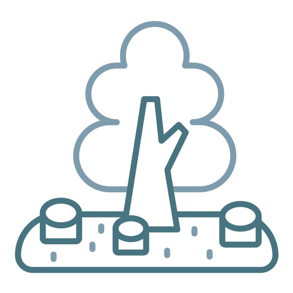 icona a due colori della linea di deforestazione vettore