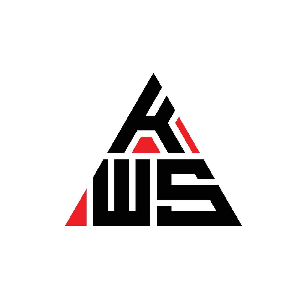 design del logo della lettera triangolo kws con forma triangolare. monogramma di design del logo del triangolo kws. modello di logo vettoriale triangolo kws con colore rosso. logo triangolare kws logo semplice, elegante e lussuoso.