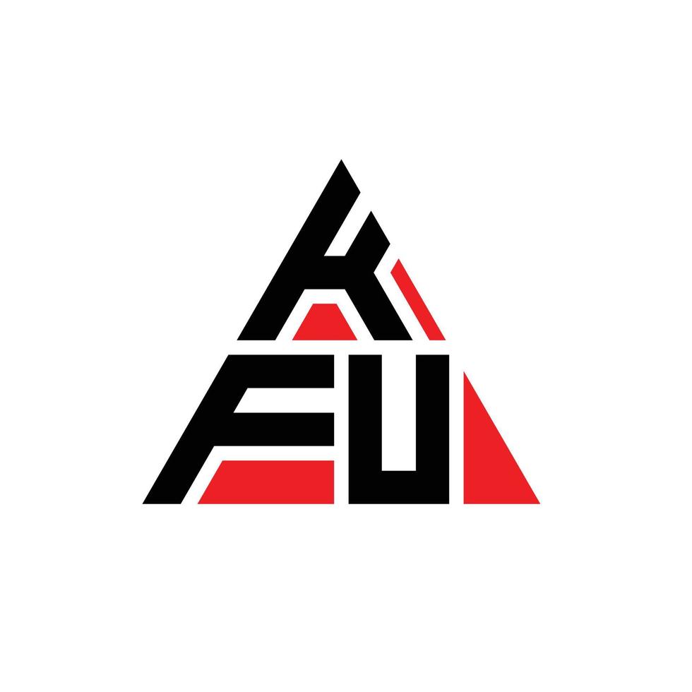 design del logo della lettera del triangolo kfu con forma triangolare. monogramma di design del logo del triangolo kfu. modello di logo vettoriale triangolo kfu con colore rosso. logo triangolare kfu logo semplice, elegante e lussuoso.