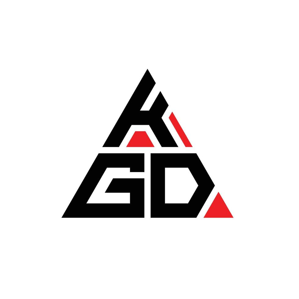 design del logo della lettera triangolo kgd con forma triangolare. Monogramma di design del logo del triangolo kgd. modello di logo vettoriale triangolo kgd con colore rosso. logo triangolare kgd logo semplice, elegante e lussuoso.