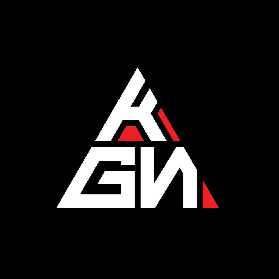 design del logo della lettera triangolare kgn con forma triangolare. monogramma del design del logo del triangolo kgn. modello di logo vettoriale triangolo kgn con colore rosso. logo triangolare kgn logo semplice, elegante e lussuoso.
