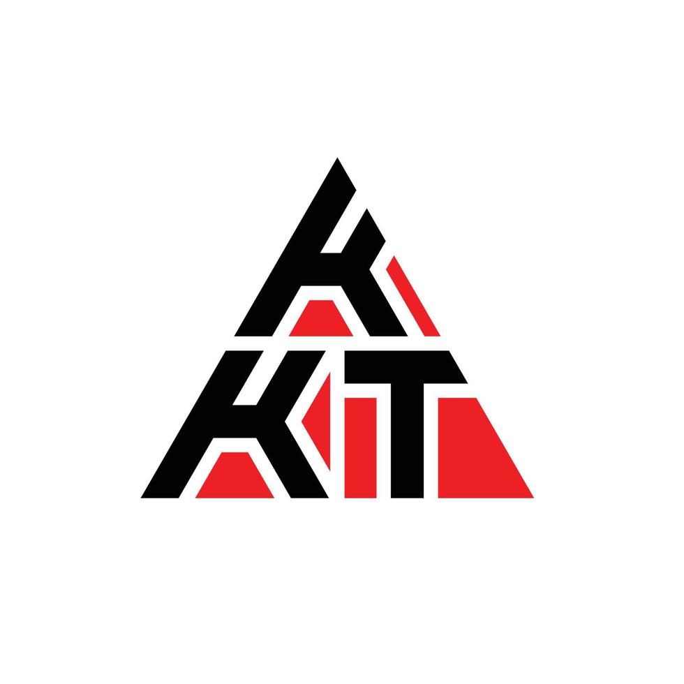 design del logo della lettera del triangolo kkt con forma triangolare. monogramma di design del logo del triangolo kkt. modello di logo vettoriale triangolo kkt con colore rosso. logo triangolare kkt logo semplice, elegante e lussuoso.