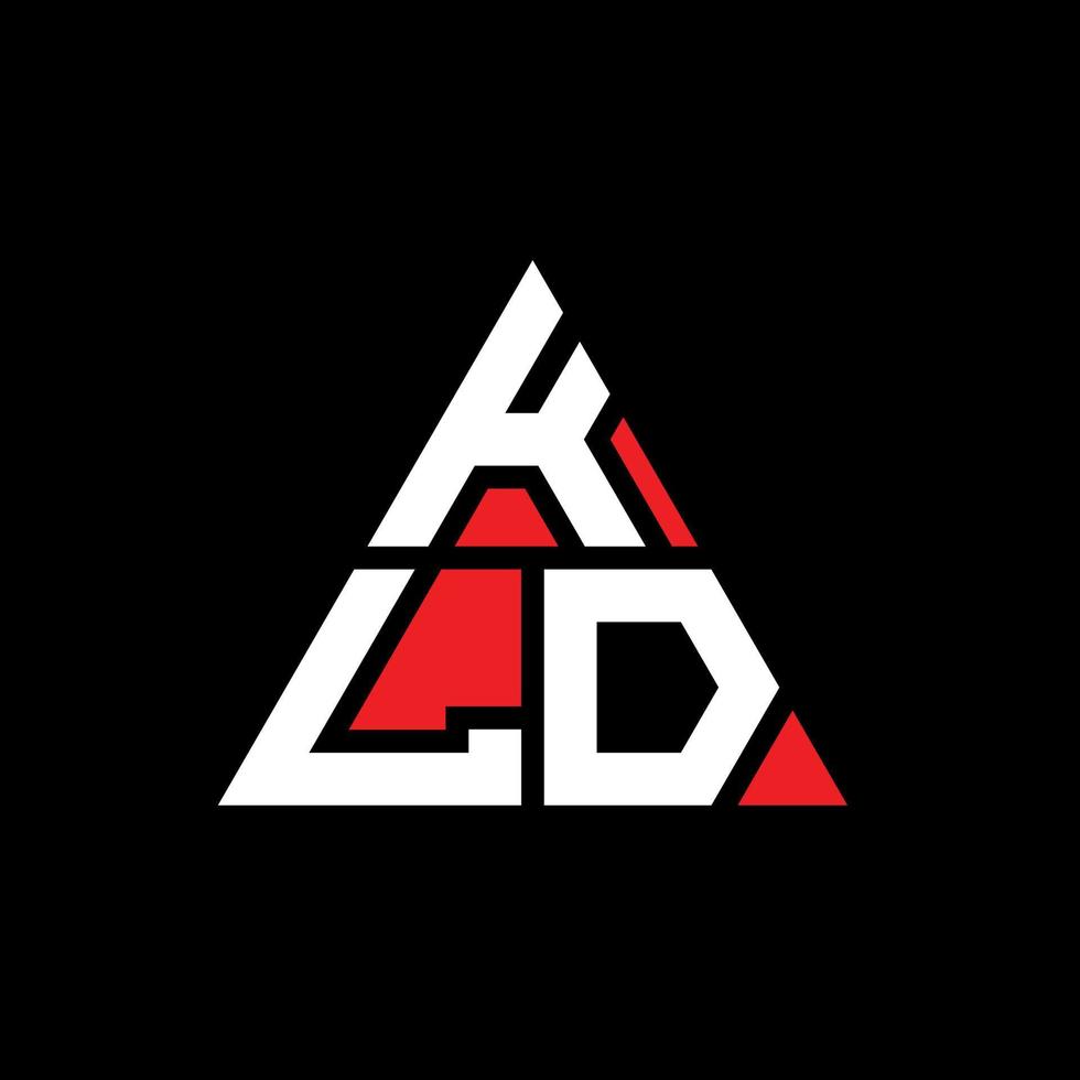 design del logo della lettera triangolo kld con forma triangolare. monogramma di design del logo del triangolo kld. modello di logo vettoriale triangolo kld con colore rosso. logo triangolare kld logo semplice, elegante e lussuoso.