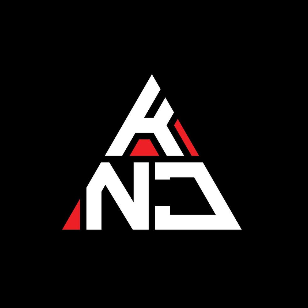 design del logo della lettera del triangolo knj con forma triangolare. monogramma di design del logo del triangolo knj. modello di logo vettoriale triangolo knj con colore rosso. logo triangolare knj logo semplice, elegante e lussuoso.