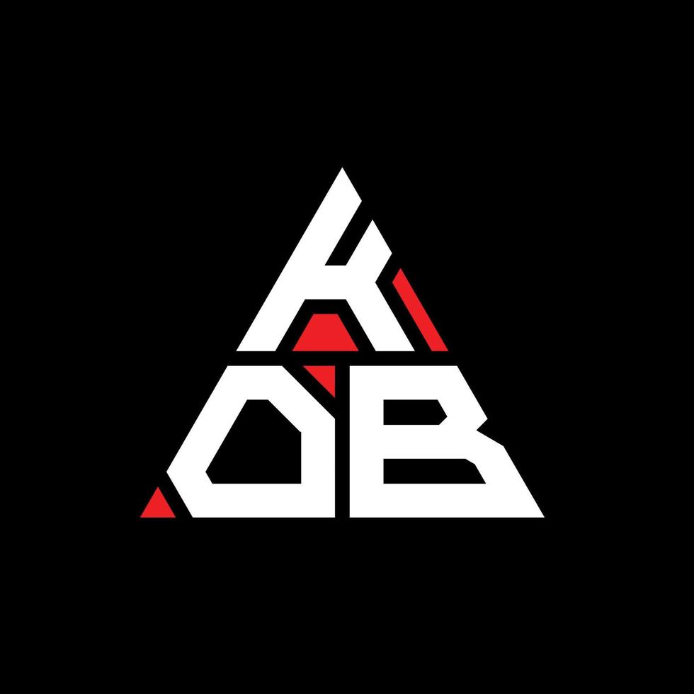 logo della lettera triangolare kob con forma triangolare. monogramma di design del logo del triangolo kob. modello di logo vettoriale triangolo kob con colore rosso. logo triangolare kob logo semplice, elegante e lussuoso.