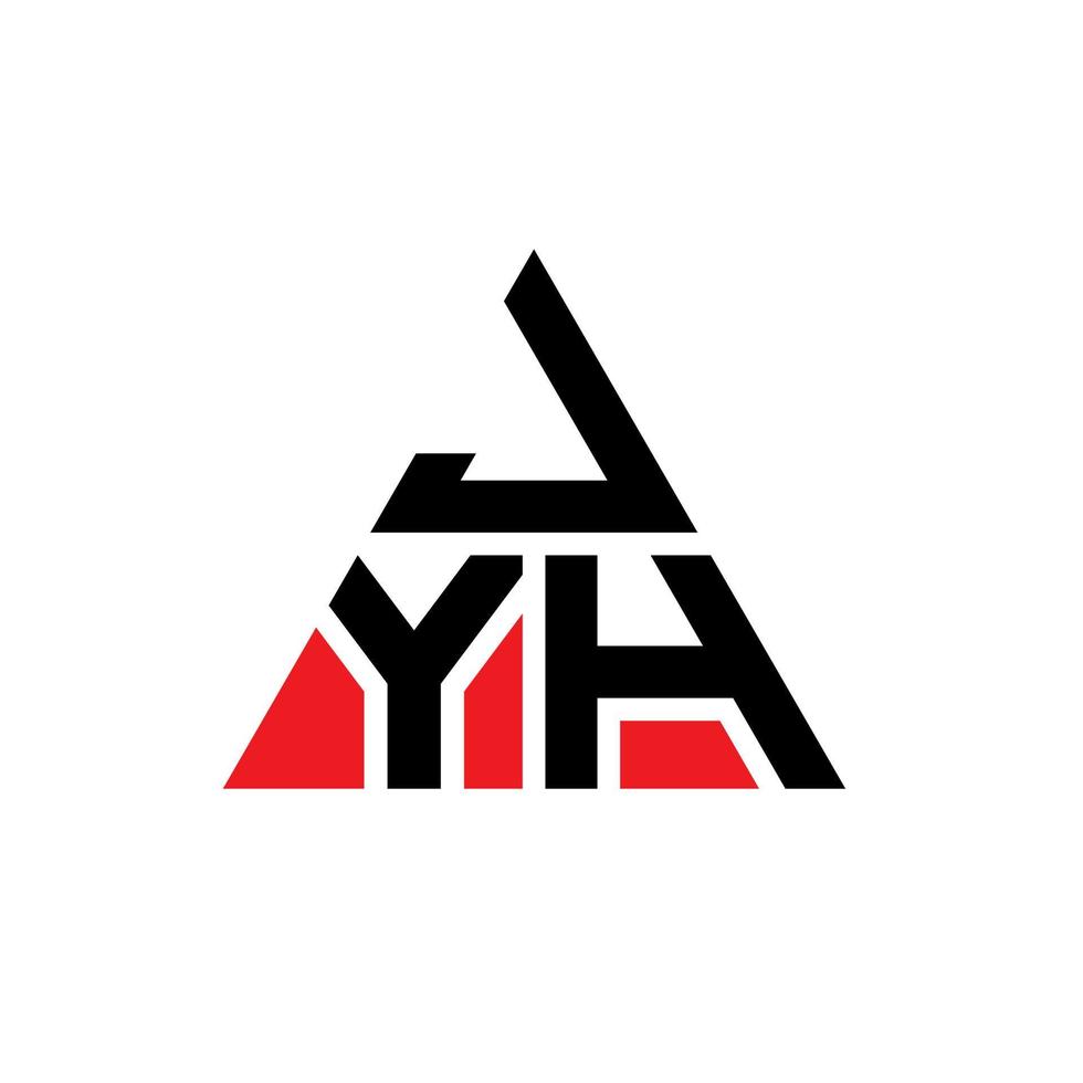 jyh triangolo lettera logo design con forma triangolare. monogramma di design del logo del triangolo jyh. modello di logo vettoriale triangolo jyh con colore rosso. jyh logo triangolare logo semplice, elegante e lussuoso.