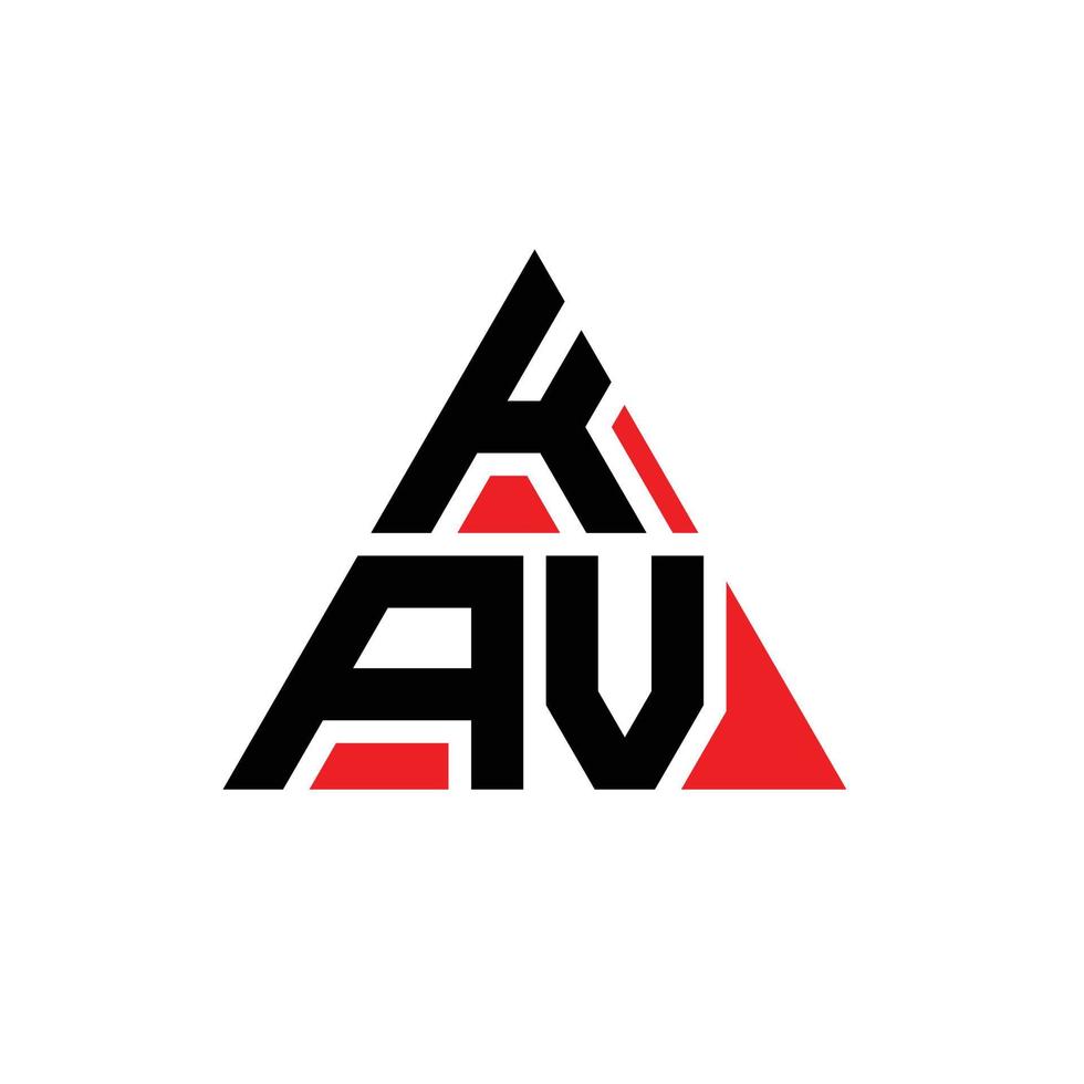 design del logo della lettera del triangolo kav con forma triangolare. monogramma di design del logo del triangolo kav. modello di logo vettoriale triangolo kav con colore rosso. logo triangolare kav logo semplice, elegante e lussuoso.