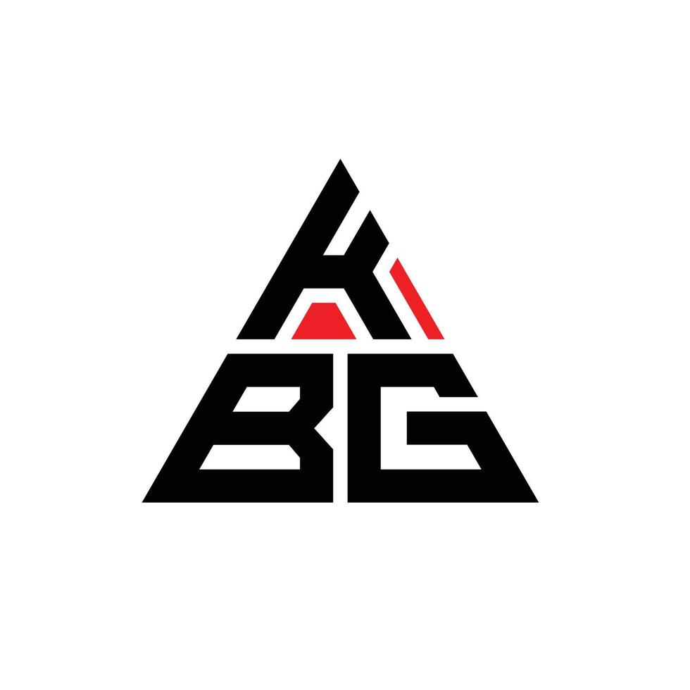 design del logo della lettera del triangolo kbg con forma triangolare. monogramma di design del logo del triangolo kbg. modello di logo vettoriale triangolo kbg con colore rosso. logo triangolare kbg logo semplice, elegante e lussuoso.