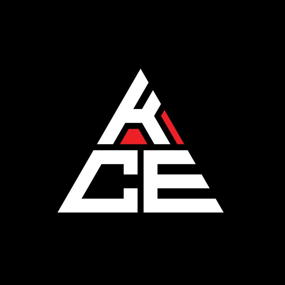 design del logo della lettera triangolare kce con forma triangolare. monogramma di design del logo del triangolo kce. modello di logo vettoriale triangolo kce con colore rosso. logo triangolare kce logo semplice, elegante e lussuoso.