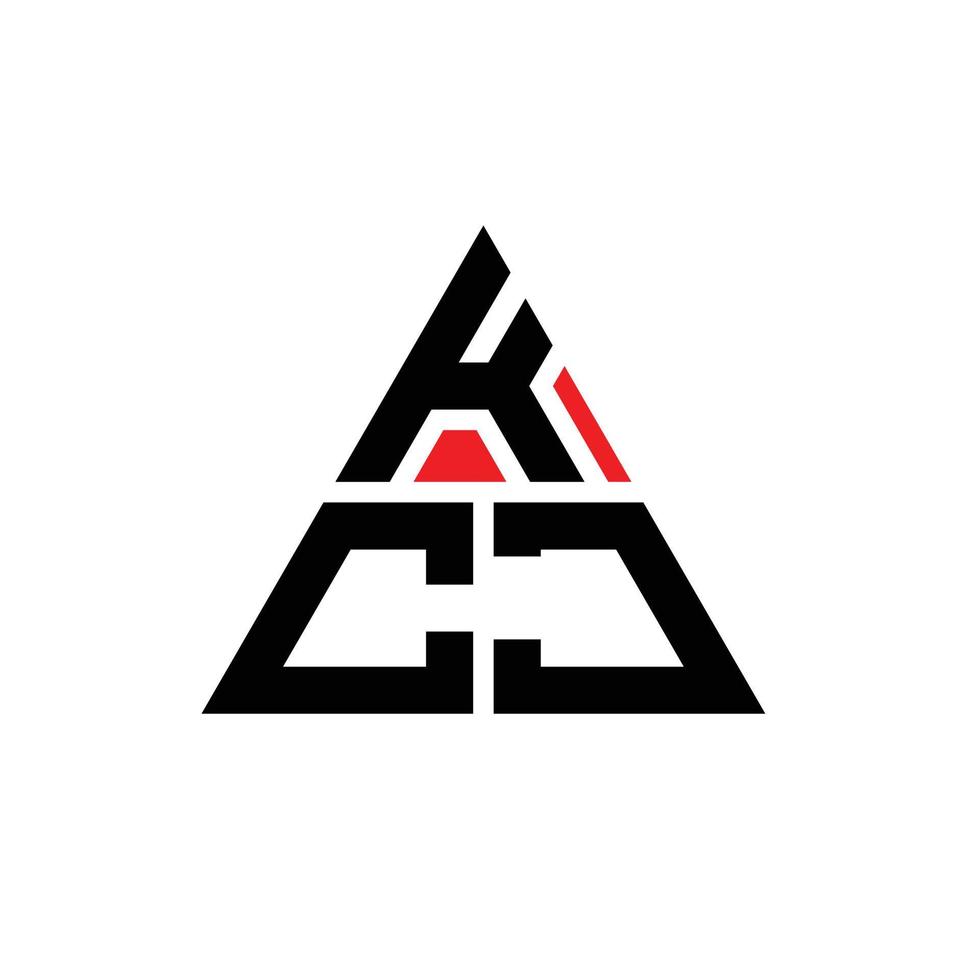 design del logo della lettera del triangolo kcj con forma triangolare. monogramma di design del logo del triangolo kcj. modello di logo vettoriale triangolo kcj con colore rosso. logo triangolare kcj logo semplice, elegante e lussuoso.