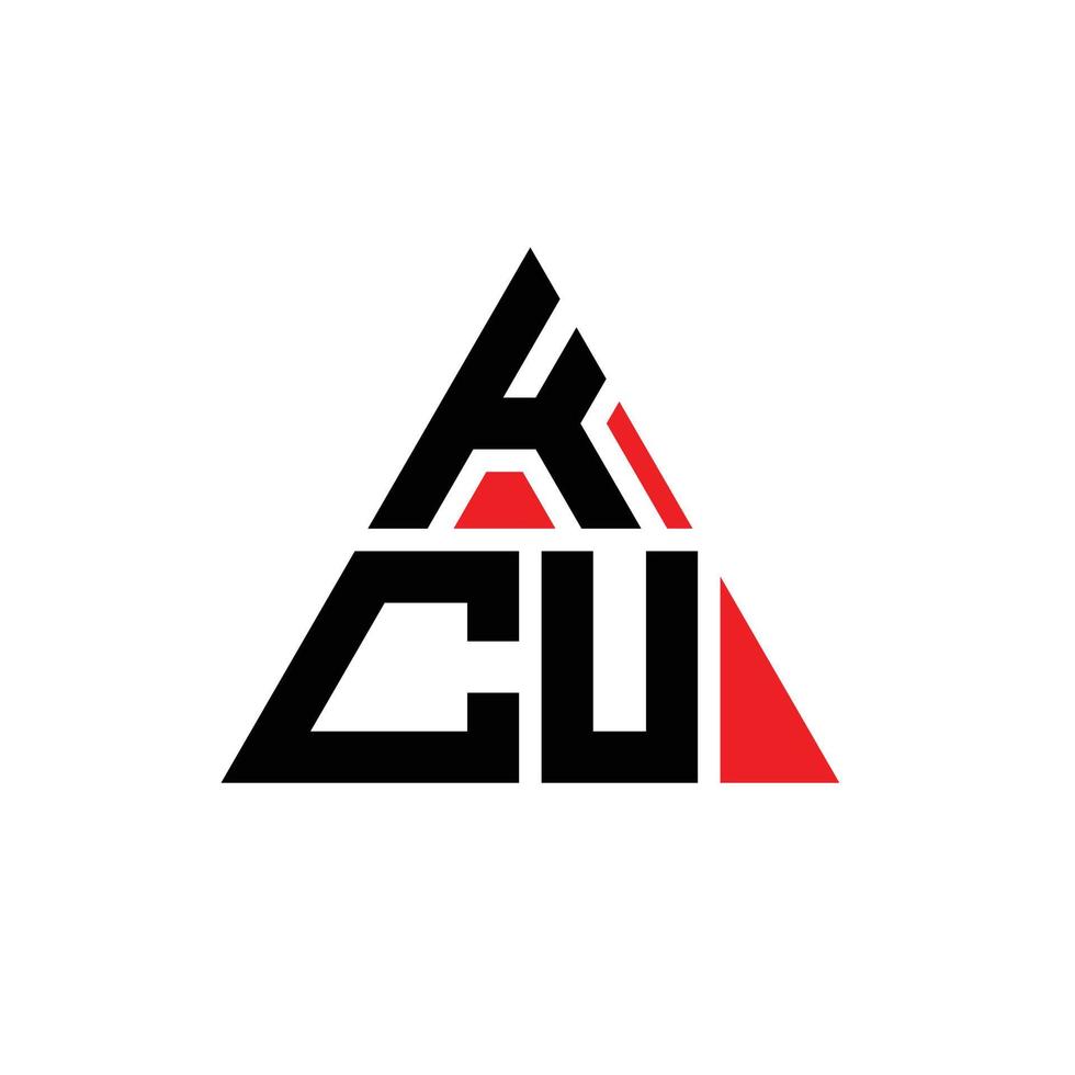design del logo della lettera triangolare kcu con forma triangolare. monogramma di design del logo del triangolo kcu. modello di logo vettoriale triangolo kcu con colore rosso. logo triangolare kcu logo semplice, elegante e lussuoso.