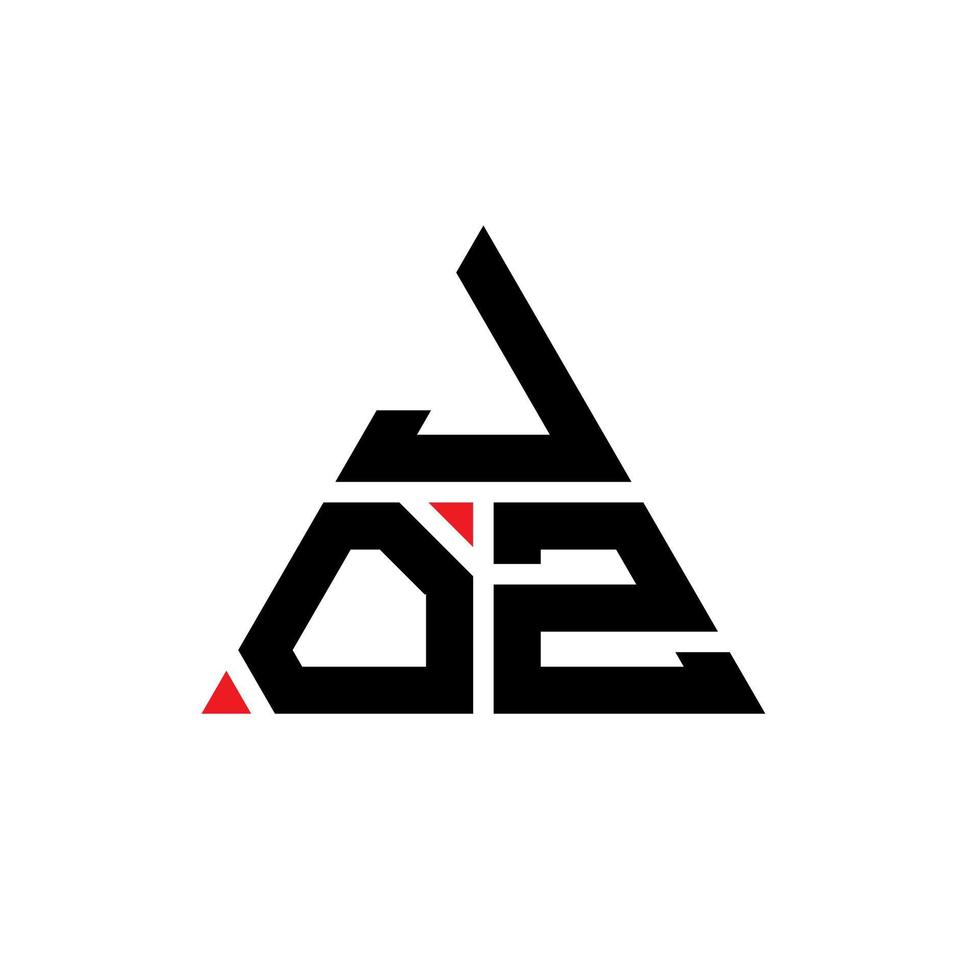 logo della lettera triangolo joz con forma triangolare. monogramma logo triangolo joz. modello di logo vettoriale triangolo joz con colore rosso. logo triangolare joz logo semplice, elegante e lussuoso.