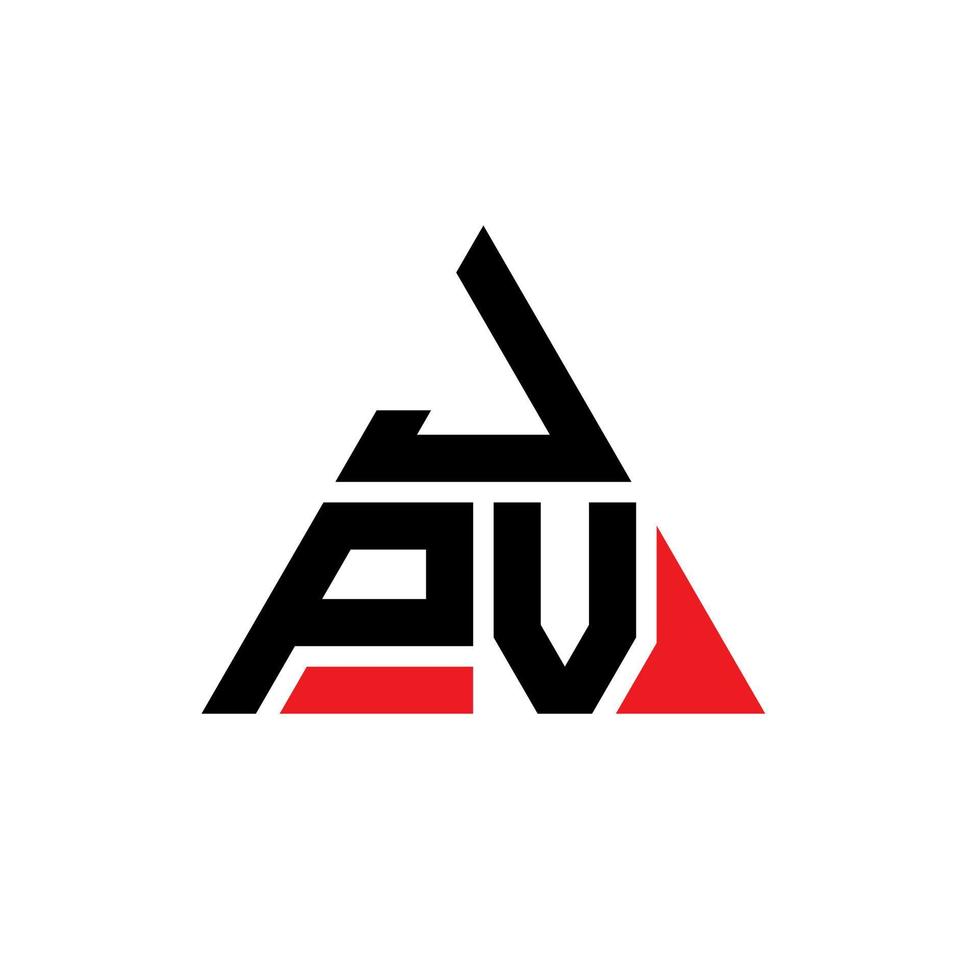 design del logo della lettera del triangolo jpv con forma triangolare. monogramma jpv triangolo logo design. modello di logo vettoriale triangolo jpv con colore rosso. jpv logo triangolare logo semplice, elegante e lussuoso.