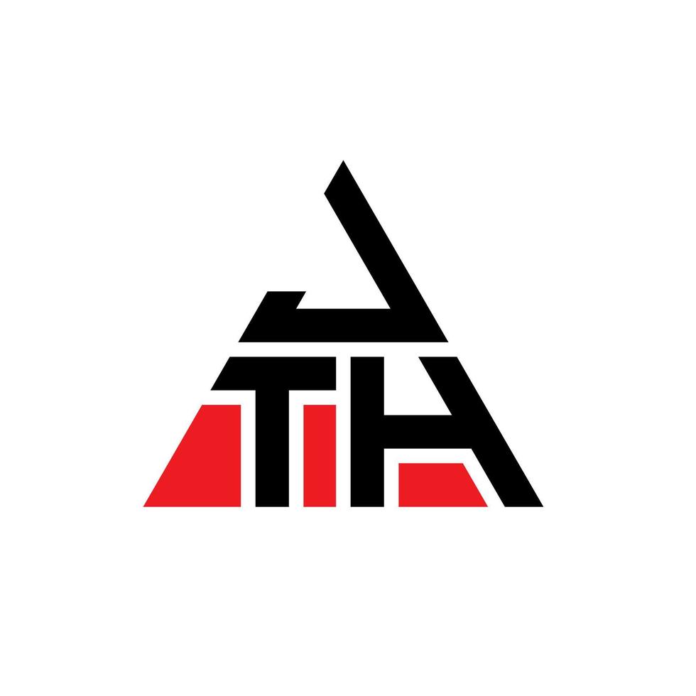 jth triangolo logo design lettera con forma triangolare. jth triangolo logo design monogramma. modello di logo vettoriale triangolo jth con colore rosso. jth logo triangolare logo semplice, elegante e lussuoso.