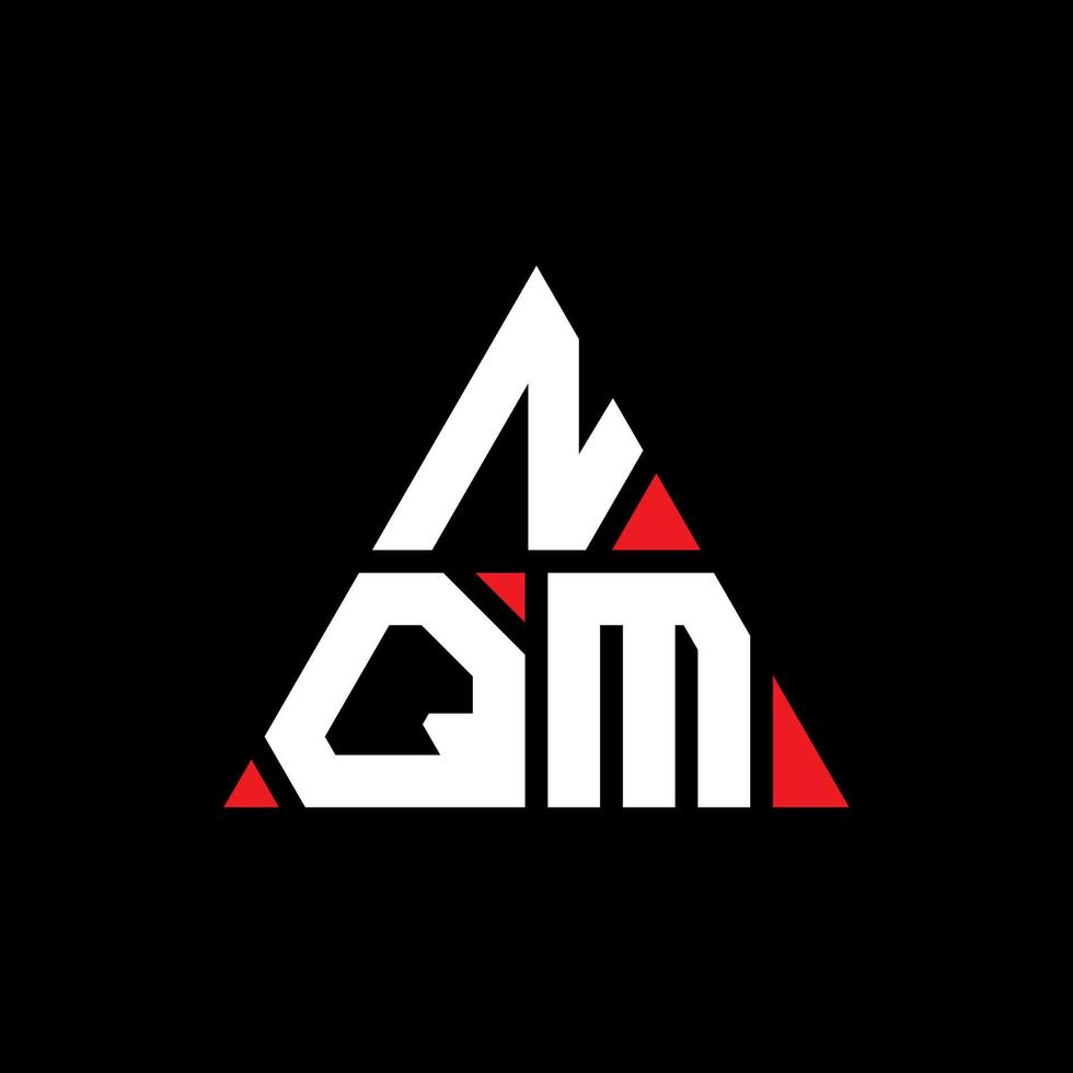 design del logo della lettera triangolare nqm con forma triangolare. monogramma di design del logo del triangolo nqm. modello di logo vettoriale triangolo nqm con colore rosso. logo triangolare nqm logo semplice, elegante e lussuoso.