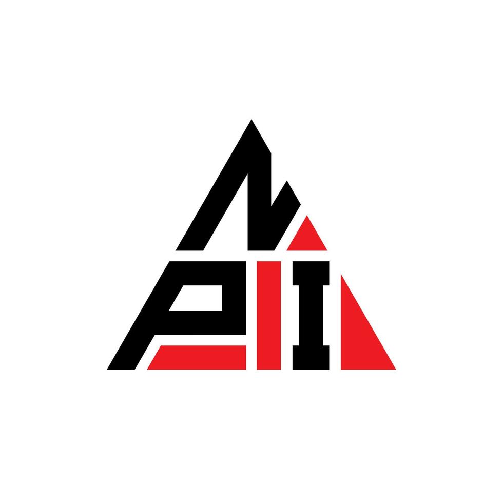 design del logo della lettera triangolare npi con forma triangolare. monogramma di design del logo del triangolo npi. modello di logo vettoriale triangolo npi con colore rosso. logo triangolare npi logo semplice, elegante e lussuoso.