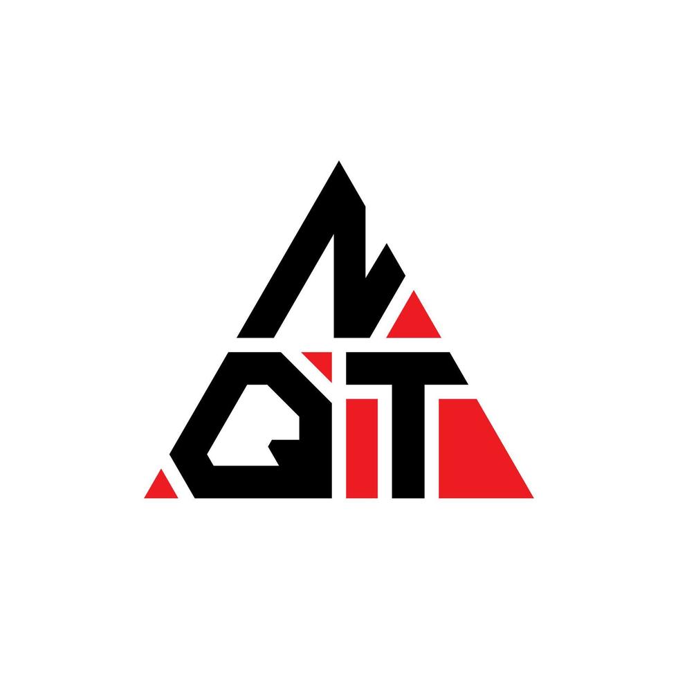 design del logo della lettera triangolare nqt con forma triangolare. monogramma di design del logo del triangolo nqt. modello di logo vettoriale triangolo nqt con colore rosso. logo triangolare nqt logo semplice, elegante e lussuoso.