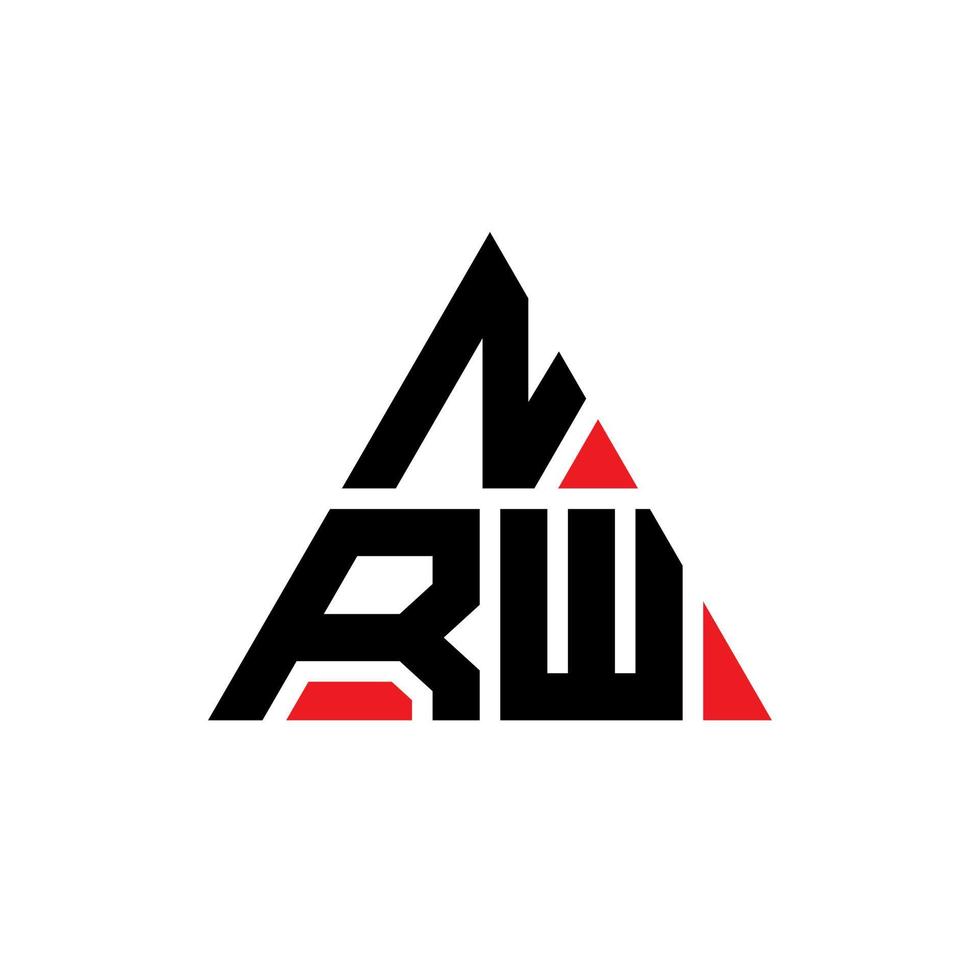 design del logo della lettera del triangolo nrw con forma triangolare. monogramma di design del logo del triangolo nrw. modello di logo vettoriale triangolo nrw con colore rosso. nrw logo triangolare logo semplice, elegante e lussuoso.