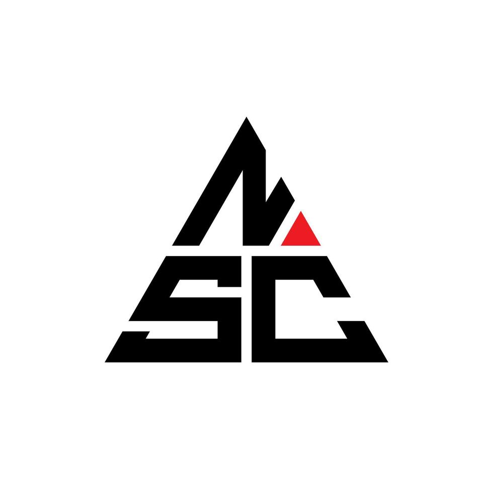 design del logo della lettera del triangolo nsc con forma triangolare. monogramma di design del logo del triangolo nsc. modello di logo vettoriale triangolo nsc con colore rosso. logo triangolare nsc logo semplice, elegante e lussuoso.