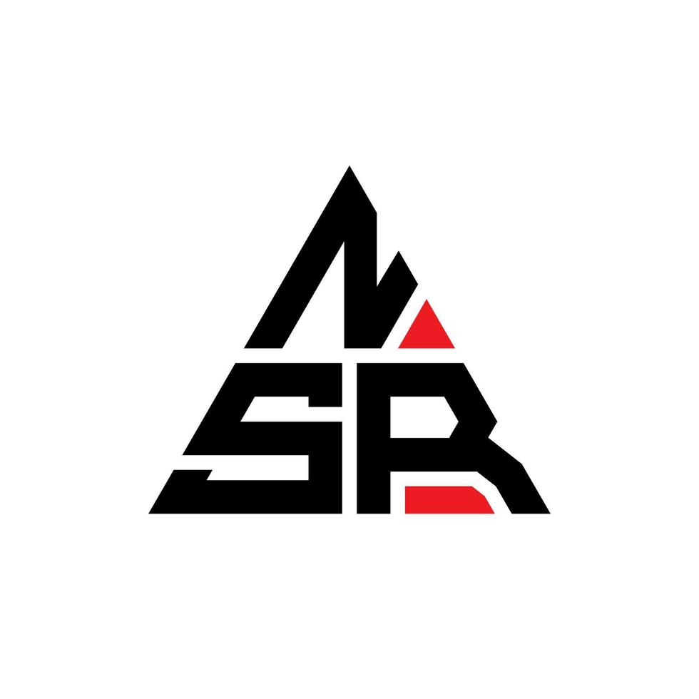 logo della lettera triangolare nsr con forma triangolare. nsr triangolo logo design monogramma. modello di logo vettoriale triangolo nsr con colore rosso. logo triangolare nsr logo semplice, elegante e lussuoso.